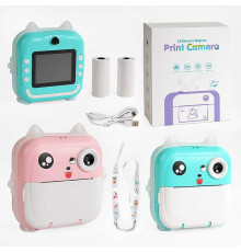 Фотоапарат-принтер C 64270 (40) 2 кольори, фото-, відеозапис, чорно-білий друк, підтримка TF карти, ігри, кольоровий екран 2,4 дюйма, у коробці