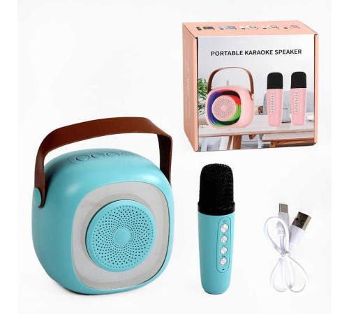 Караоке C 65431 (30) КОЛІР БЛАКИТНИЙ В НАЯВНОСТІ !! Bluetooth, AUX, мікрофон, підтримка TFcard, підсвічування, в коробці