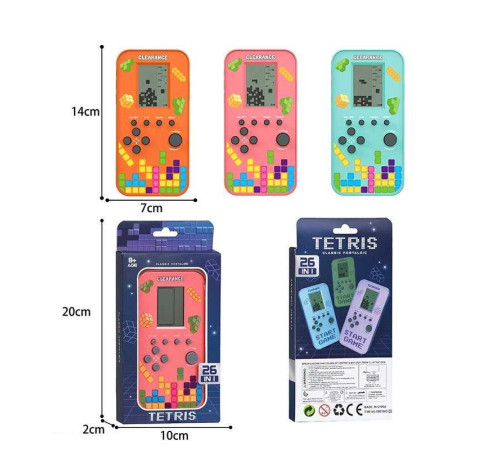 Тетрис XM 0104 D-1 (192) класичні ігри, 2 режими роботи: зі звуком та без, кілька рівнів складності, в коробці, ВИДАЄТЬСЯ ТІЛЬКИ МІКС ВИДІВ