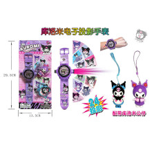 Годинник 777-251 C /254 C/255 C (240/2) герої, проєктор, електронний циферблат, довжина ремінця - 21 см, на батарейках, 2 брелоки - 4 см, на листі