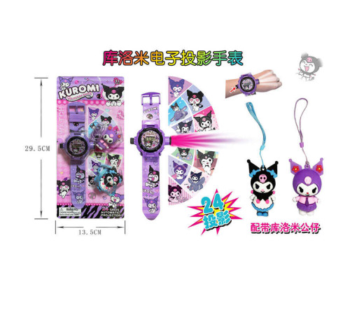 Годинник 777-251 C /254 C/255 C (240/2) герої, проєктор, електронний циферблат, довжина ремінця - 21 см, на батарейках, 2 брелоки - 4 см, на листі