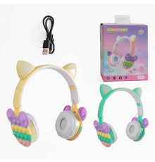 Навушники C 68347 (100) бездротові, підсвічування, Bluetooth, USB-кабель, AUX-роз’єм, радіо, слот для карти пам’яті, в коробці, ВИДАЄТЬСЯ ТІЛЬКИ МІКС ВИДІВ