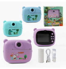 Фотоапарат-принтер C 75069 (50) кабель type-C, роз’єм для SD карти, фото, відео, ігри, фронтальна камера, термопапір, в коробці, ВИДАЄТЬСЯ ТІЛЬКИ МІКС ВИДІВ