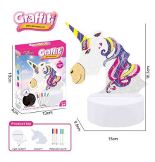 Нічник 26003 (120) працює від мережі, підсвічування, 3 кольори світла, фломастери, USB кабель, в коробці