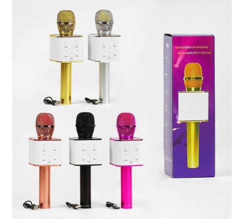 Мікрофон С 60088 (50) 5 видів, караоке, bluetooth, USB, колонка, в коробці, ВИДАЄТЬСЯ ТІЛЬКИ МІКС ВИДІВ