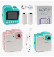 Фотоапарат-принтер C 66626 (40) 2 кольори, чб друк, Bluetooth, USB-кабель, 3 рулони термопаперу, звук, фото, відео, ігри, SD роз’єм, в коробці