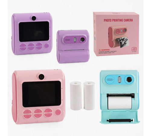 Фотоапарат-принтер LK 001 (40) УКРАЇНСЬКЕ МЕНЮ, фронтальна камера, спалах, роз’єм type c, SD карта, 3 рулони термопаперу, в коробці, МІКС ВИДІВ – в наличии! Купите сейчас у KAZKOVA