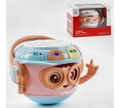 Музична іграшка YL 613 (18) РОЖЕВА, звук, підсвічування, проєктор, нелягайко, в коробці