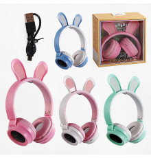 Навушники C 64095 (60) 4 кольори, bluetooth, світло, карта пам’яті, слот для AUX-кабелю, мікрофон, акум. 400 mAh, в коробці, ВИДАЄТЬСЯ МІКС ВИДІВ