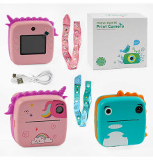 Фотоапарат-принтер C 66627 (30) 2 кольори, фронтальна камера, чб друк, USB-кабель, рулон термопаперу, звук, фото, відео, ігри, SD роз’єм, в коробці