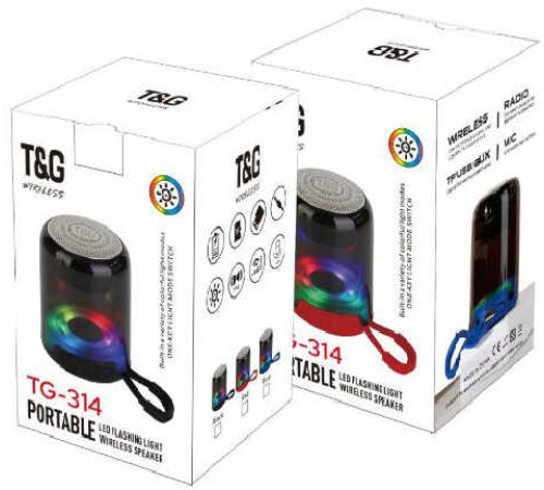 Колонка C 72342 (80) bluetooth, підсвічування, акумулятор 3.7 V, micro USB, TF-картка, usb-слот, AUX- кабель, в коробці