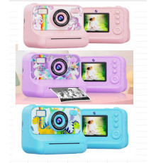 Фотоапарат-принтер C 72978 (40) 3 кольори, type-C, роз’єм для SD карти, фото, відео, ігри, 3 рулони термопаперу, набір фломастерів, у коробці, ВИДАЄТЬСЯ ТІЛЬКИ МІКС ВИДІВ
