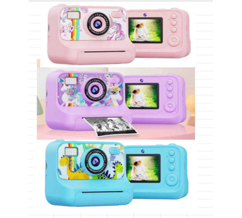 Фотоапарат-принтер C 72978 (40) 3 кольори, type-C, роз’єм для SD карти, фото, відео, ігри, 3 рулони термопаперу, набір фломастерів, у коробці, ВИДАЄТЬСЯ ТІЛЬКИ МІКС ВИДІВ – в наличии! Купите сейчас у KAZKOVA