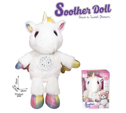 Нічник KC 4 (24/2) "Єдиноріг", мелодії, звуки, підсвічування, регулювання гучності, проєктор зоряного неба, в коробці