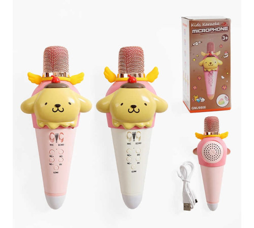 Мікрофон GMJ 9808 (60) 2 види, Type-C, Bluetooth, зміна голосу, динамік, AUX, роз’єм для TF карти, підсвічування, в коробці