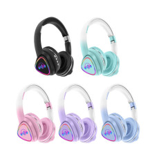 Навушники C 64096 (80) 5 кольорів, bluetooth, підсвічування, карта пам’яті, слот для AUX-кабелю, мікрофон, акум. 200 mAh, в коробці, ВИДАЄТЬСЯ МІКС ВИДІВ