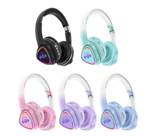 Навушники C 64096 (80) 5 кольорів, bluetooth, підсвічування, карта пам’яті, слот для AUX-кабелю, мікрофон, акум. 200 mAh, в коробці, ВИДАЄТЬСЯ МІКС ВИДІВ