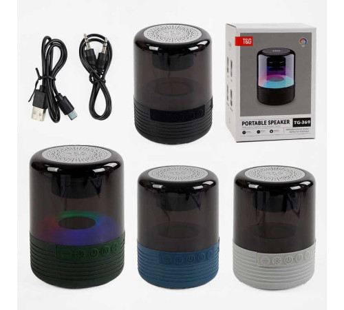 Колонка C 67902 / TG 369 (60) bluetooth, від акумулятора, підсвічування, type c, usb-слот, AUX-роз’єм, в коробці, ВИДАЄТЬСЯ ТІЛЬКИ МІКС ВИДІВ
