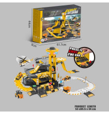 Трек MH 101 (10) парковка, довжина 53см, підсвічування, звукові ефекти, ОЗВУЧУВАННЯ АНГЛІЙСЬКОЮ, 3 металопластикові моделі спецтехніки, в коробці