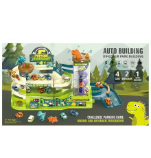 Трек T 103-55 A (6) парковка, підсвічування, звукові ефекти, 3 поверхи, 4 машинки, ліфт, 2 режими роботи, барикади, динозаврики, в коробці