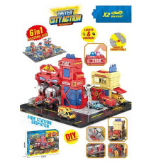 Пожежна станція SK 6602 (18) звук, підсвічування, 2 машинки, рухливі елементи, наліпки, в коробці