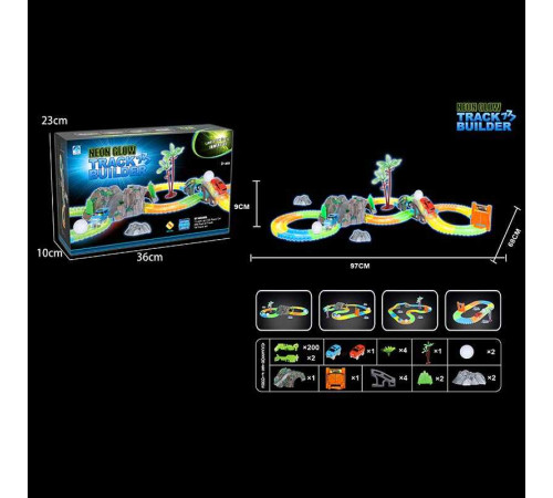 Трек 777-133 (36/2) 200 деталей, машинка на батарейках, підсвічування, неоновий трек, в коробці – в наличии! Купите сейчас у KAZKOVA Трек 777-133 (36/2) 200 деталей, машинка на батарейках, підсвічування, неоновий трек, в коробці – в наличии! Купите сейчас у KAZKOVA