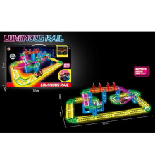 Трек 888-134 (24) 58 елементів, люмінесцентний, машинка на батарейці, підсвічування, в коробці