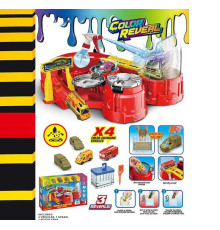 Автомийка SK 773 X (20) 4 металопластикові машинки, змінюють колір, рухливі елементи, пульверизатор, піпетка для водички, в коробці