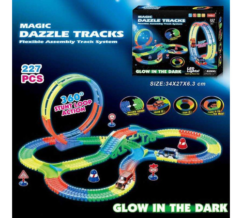 Трек 126 (36/2) 227 деталей, машинка на батарейках, підсвічування, неоновий трек, в коробці – в наличии! Купите сейчас у KAZKOVA Трек 126 (36/2) 227 деталей, машинка на батарейках, підсвічування, неоновий трек, в коробці – в наличии! Купите сейчас у KAZKOVA