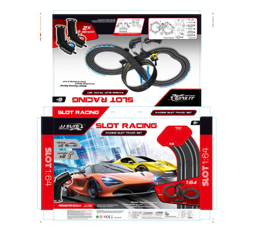 Трек JJ 151-1 (12) 2 машинки, 2 джойстики на батарейках, розмір треку 91х90 см, масштаб 1:64, в коробці – в наличии! Купите сейчас у KAZKOVA
