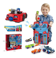 Гараж 17822 (60/2) 4 машинки, велика машина-трасформер, стріляє снарядами, в коробці