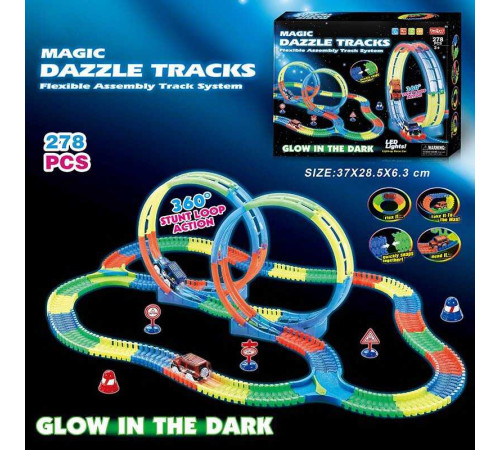 Трек 127 (36/2) 278 деталей, машинка на батарейках, підсвічування, неоновий трек, в коробці – в наличии! Купите сейчас у KAZKOVA Трек 127 (36/2) 278 деталей, машинка на батарейках, підсвічування, неоновий трек, в коробці – в наличии! Купите сейчас у KAZKOVA