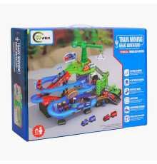 Трек 668-26 (12) “Копальня”, 2 потяги-вагонетки, підіймальний кран, автоматичний підіймач, музика, підсвічування, наліпки, інструкція, в коробці