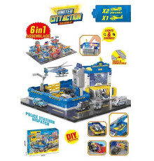 Поліційна дільниця SK 6601 (12) звук, підсвічування, 2 машинки, рухливі елементи, наліпки, в коробці