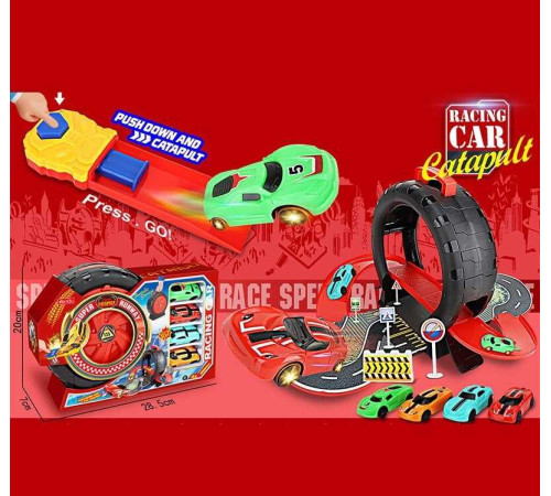 Трек 9904 (72/2) 4 машинки, механічний запускач, валіза трансформується, в коробці – в наличии! Купите сейчас у KAZKOVA