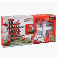 Трек 660 А-301 (10/2) 5 поверхів, 2 машинки, 1 машинка змінює колір, літак, автоматичний підіймач, світло, звук, аксесуари, в коробці