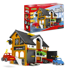 гр Будиночок "Play house" авто-сервіс 25470 (5) "WADER", 3 машинки, підйомник, аксесуари, 34 наліпки, в коробці