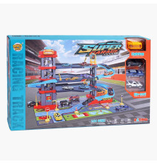 Трек MH 164 (16/2) звук, підсвічування, механічний підйомник, 4 рівні, 3 металопластикові машинки, килимок, аксесуари, в коробці