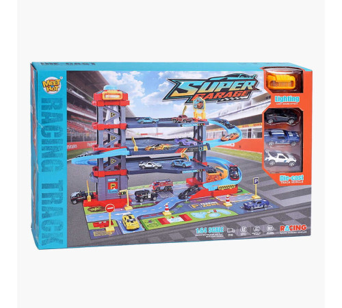 Трек MH 164 (16/2) звук, підсвічування, механічний підйомник, 4 рівні, 3 металопластикові машинки, килимок, аксесуари, в коробці – в наличии! Купите сейчас у KAZKOVA