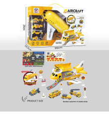 Літак-парковка 8827 A (36) ЖОВТИЙ, музичний чип, мелодії, наліпки, в коробці
