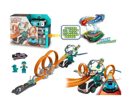 Трек 660 A-100 (24/2) металопластикова машинка, фігурка героя, наліпки, запускач, перешкоди для трюків, в коробці – в наличии! Купите сейчас у KAZKOVA