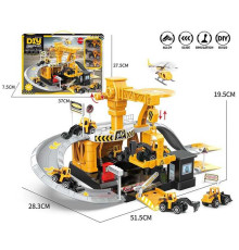 Трек TN 1288 B Штрих=60066 (24/2) 40 елементів, довжина 52см, механічний підйомник, 3 металопластикові машинки, вертоліт, в коробці