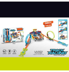 Трек JJ 167 (18) підсвічування, звуки, 2 металопластикові машинки, запускачі, в коробці