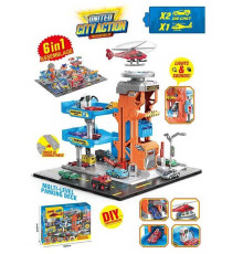 Багаторівнева парковка SK 6603 (18) звук, підсвічування, 2 машинки, рухливі елементи, наліпки, механічний підіймач, в коробці