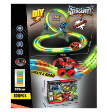 Трек GD 280 A (24) акумулятор 3.7 V, USB кабель, автоматичний принцип роботи, 2 корпуси машинки, 108 елементів, підсвічування, в коробці