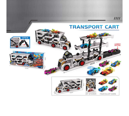 Парковка K 180 A16 (48/2) трейлер, 4 металопластикові машинки, механічний запускач, в коробці – в наличии! Купите сейчас у KAZKOVA