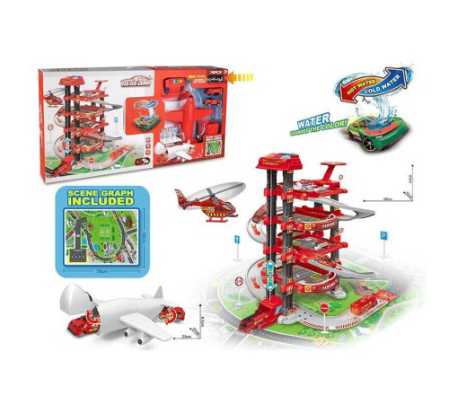 Трек 660 А-301 (10/2) 5 поверхів, 2 машинки, 1 машинка змінює колір, літак, автоматичний підіймач, світло, звук, аксесуари, в коробці – в наличии! Купите сейчас у KAZKOVA