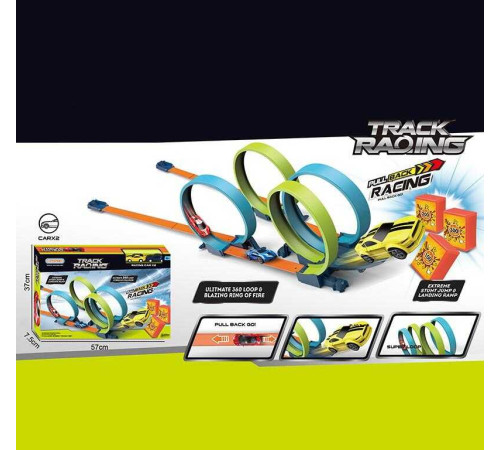Трек JJ 170 (12) 2 машинки, інерція, 3 перешкоди, трюкові петлі, в коробці – в наличии! Купите сейчас у KAZKOVA