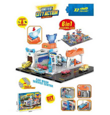 Автомийка SK 6604 (18) звук, підсвічування, 2 машинки, рухливі елементи, наліпки, в коробці