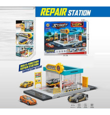 Автомайстерня MH 644 (48/2) металопластикова машинка, 22 елементи, аксесуари, наліпки, в коробці